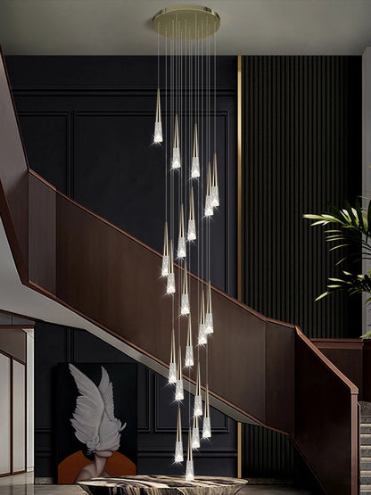 Lustre suspension Vivienne Crystal Staircase pour intérieurs de luxe