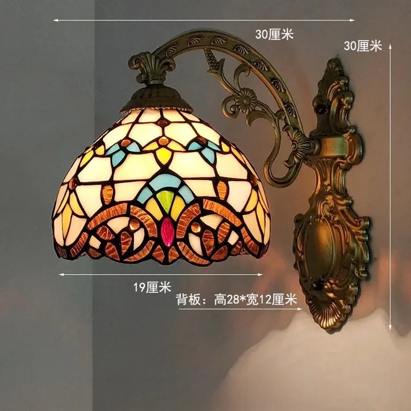 Margaux European Retro Stained Glass Wall Lamp