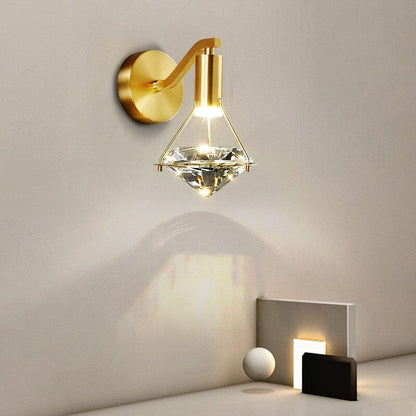 Applique murale Aurélien Diamond Crystal avec lueur moderne élégante