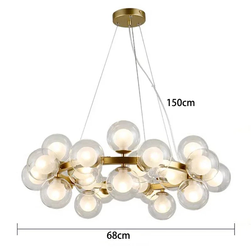 Sophie Glass Bubble Pendant Chandelier for Modern Living Spaces