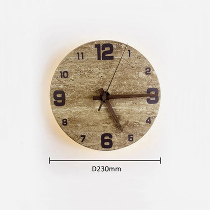 Chloé Travertine Circular Wall Lamp clock Wabi Sabi Sconce Light