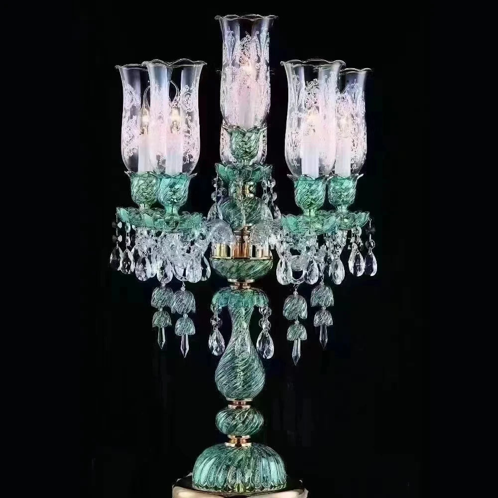 Long lustre en verre transparent pour salon et bureau