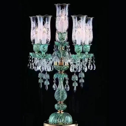 Long lustre en verre transparent pour salon et bureau