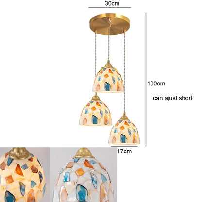 Isabelle Shell Suspension Verre Art Déco Lampe de Chevet