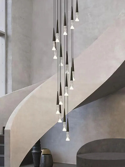 Lustre suspension Vivienne Crystal Staircase pour intérieurs de luxe