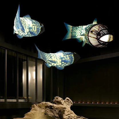 Suspension Poisson Bambou Artisanale Koi