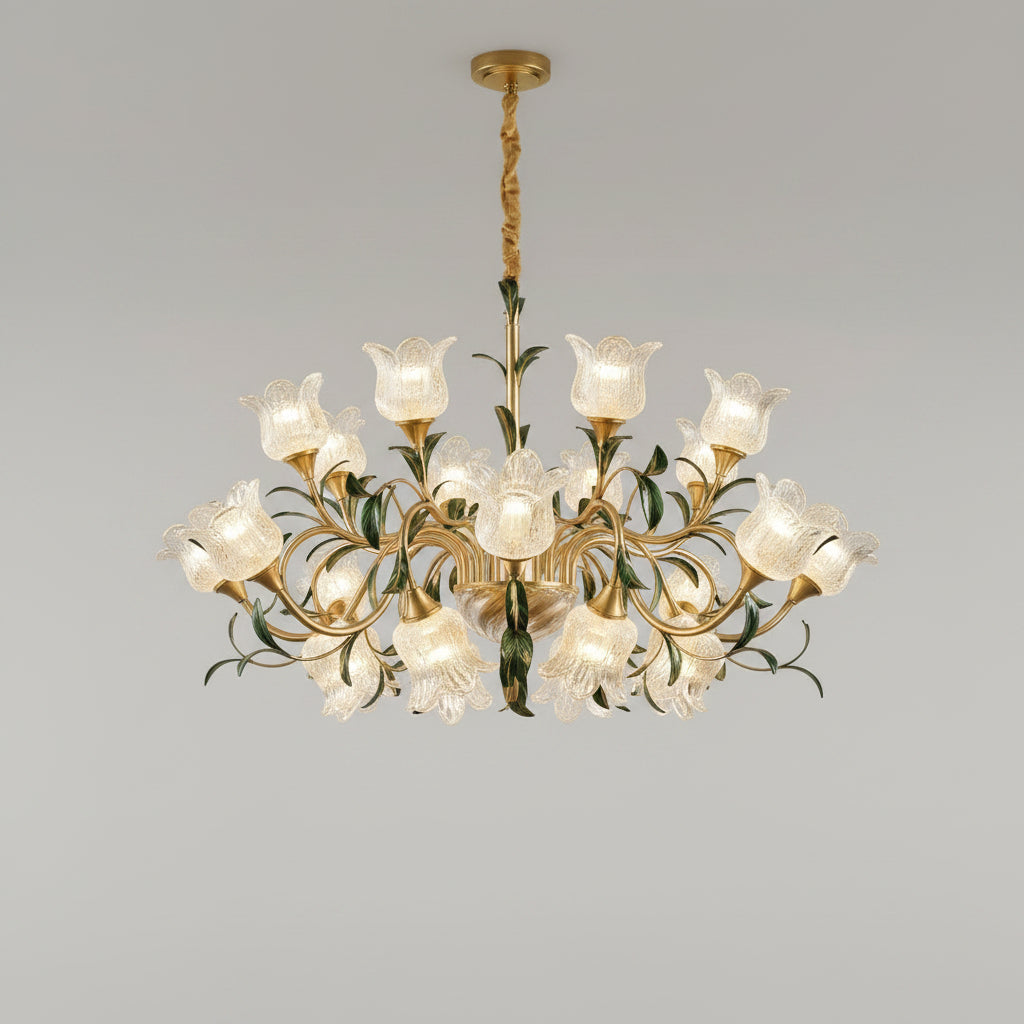 Élise Suspension Plafonnier Vintage Français Crème Cristal