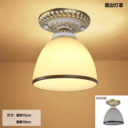 Plafonnier en verre rétro Camille ivoire E27 Lampe de couloir