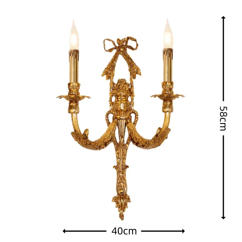 Applique Murale Camille Rétro Française en Laiton et Cristal LED pour Chambre à Coucher