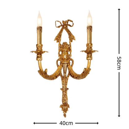 Applique Murale Camille Rétro Française en Laiton et Cristal LED pour Chambre à Coucher