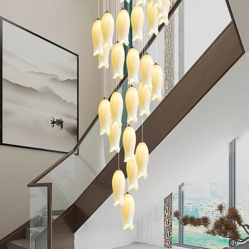 Amélie Suspension Minimaliste Céramique pour Escalier
