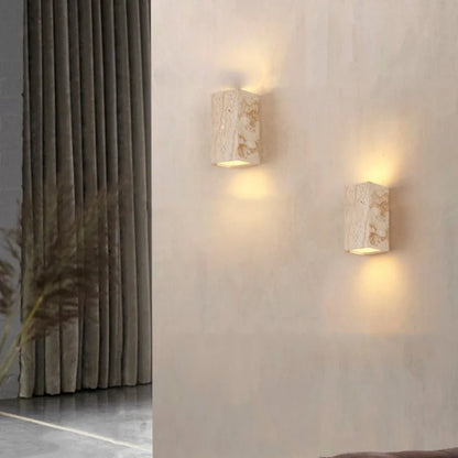 Élise Yellow Travertine LED Wall Lamp Japan Style Luxury