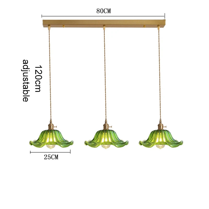 Suspension Valérie Vintage Art Déco en Verre Teinté