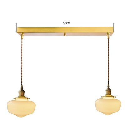 Élodie Glass Pendant Light with Copper Finish