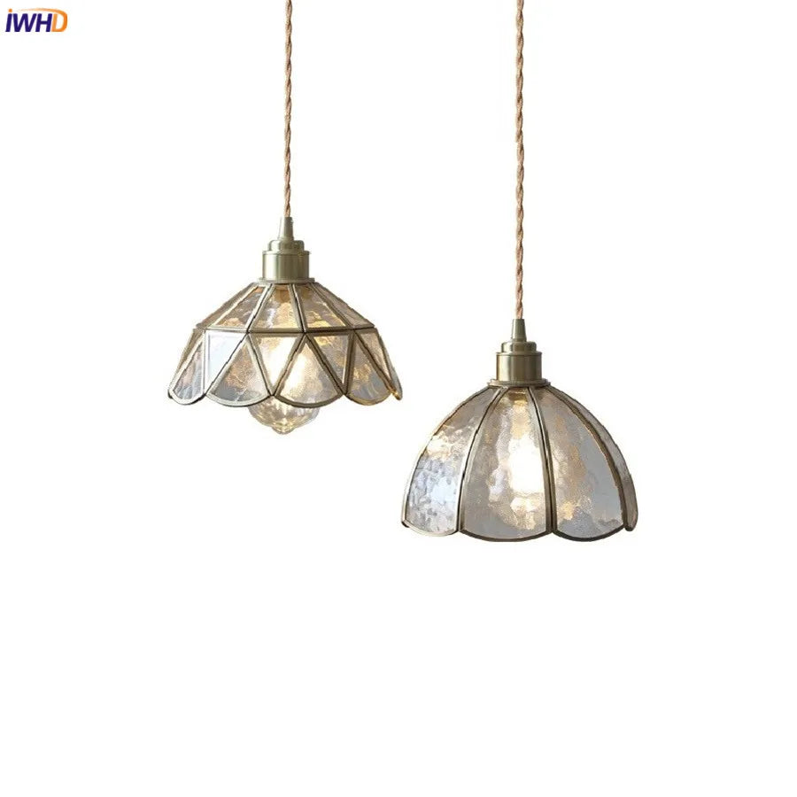 Suspension en verre cuivré style vintage Camille