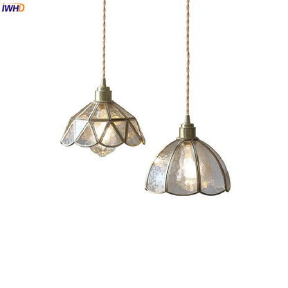 Suspension en verre cuivré style vintage Camille