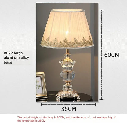 Lampe de table LED en cristal, style rétro, pour chambre à coucher et salon
