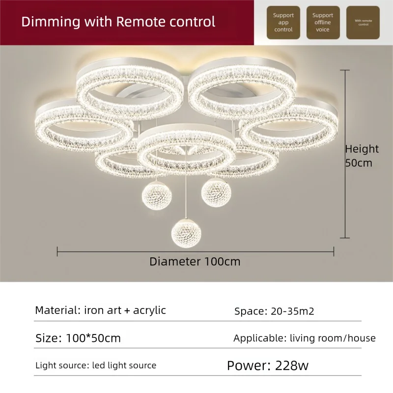 Élodie Modern Round LED Ceiling Chandelier Light