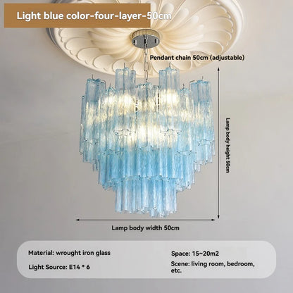 Pendentif Camille en verre de Murano rond, en cristal, luminaire vintage pour plafond
