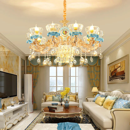 Lustre en cristal français pour salon et salle à manger de villa