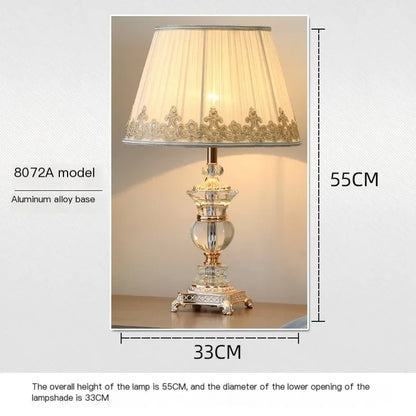 Lampe de table LED en cristal, style rétro, pour chambre à coucher et salon