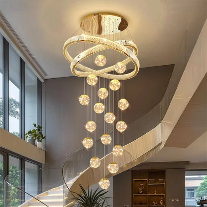 Lustre en colimaçon Aurielle Crystal Cascade