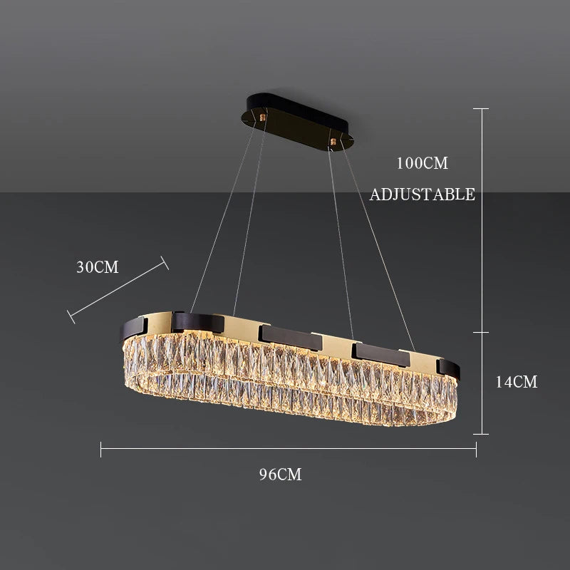 Lustre LED moderne en cristal Camille, lampe suspendue de luxe pour salon, salle à manger et chambre à coucher