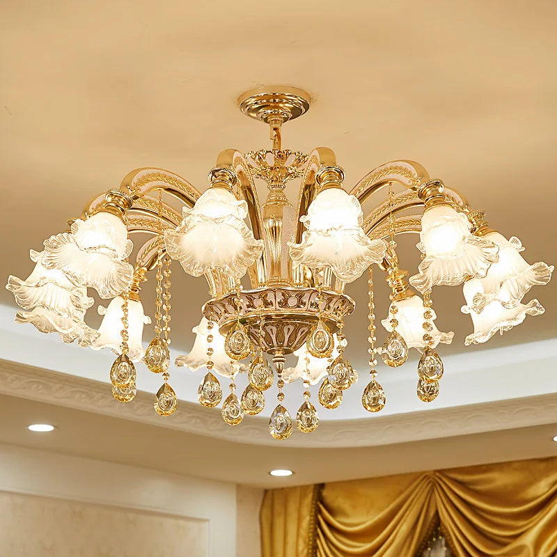Suspension en cristal de style européen pour salon et salle à manger