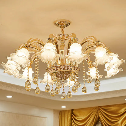 Suspension en cristal de style européen pour salon et salle à manger