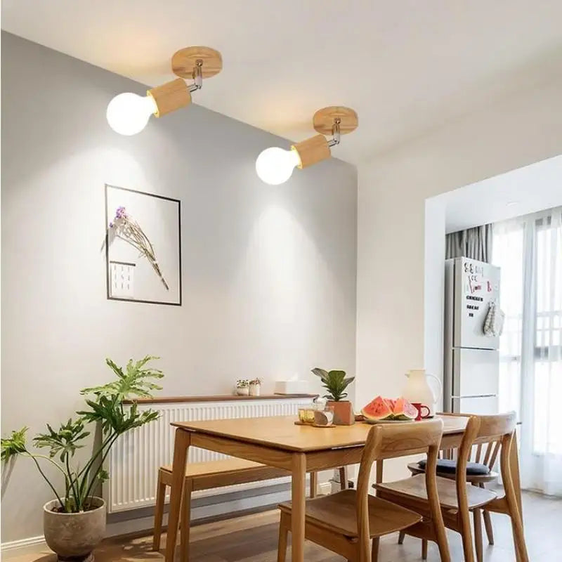 Lampe projecteur LED rotatif en bois Élise à montage en surface