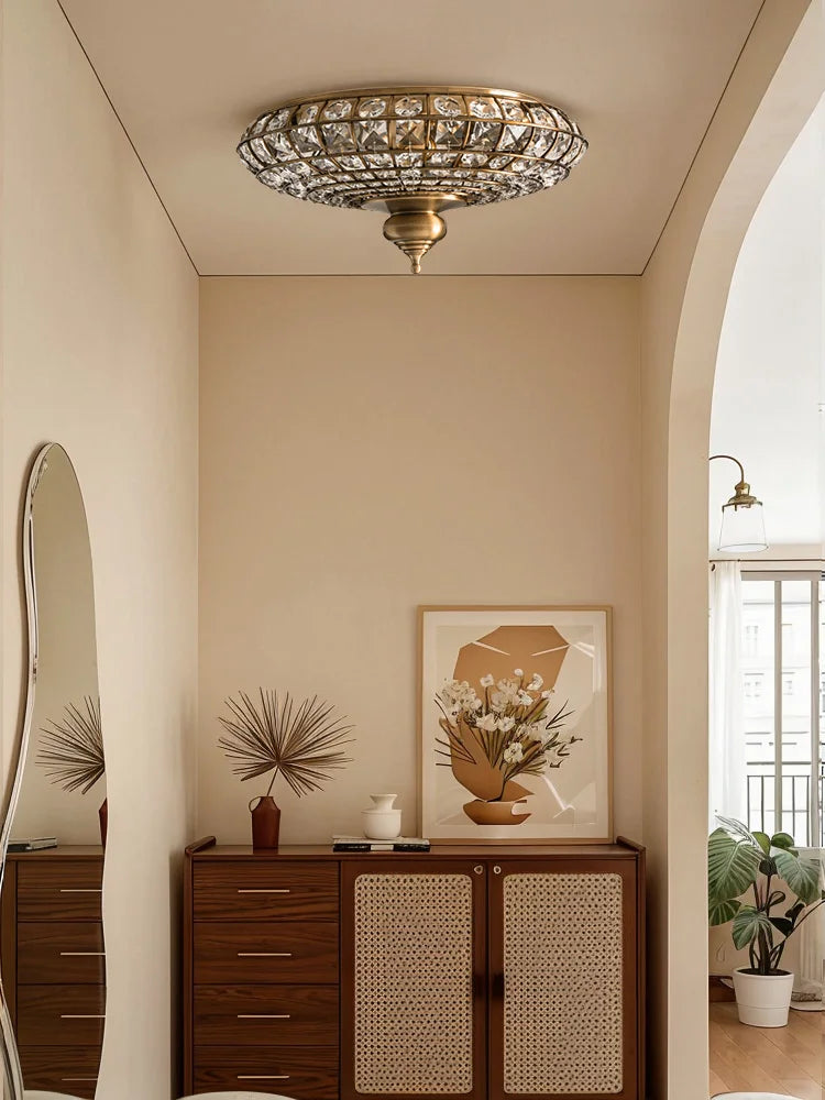 Élise Vintage Crystal Copper Ceiling Light Gold 5-Light