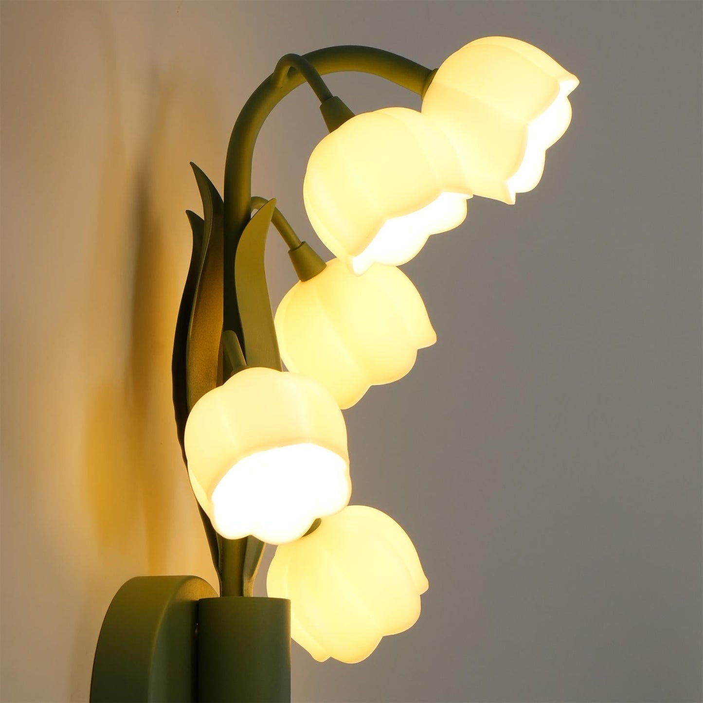 Applique murale Isabelle Orchid avec feuilles vertes et LED trois couleurs