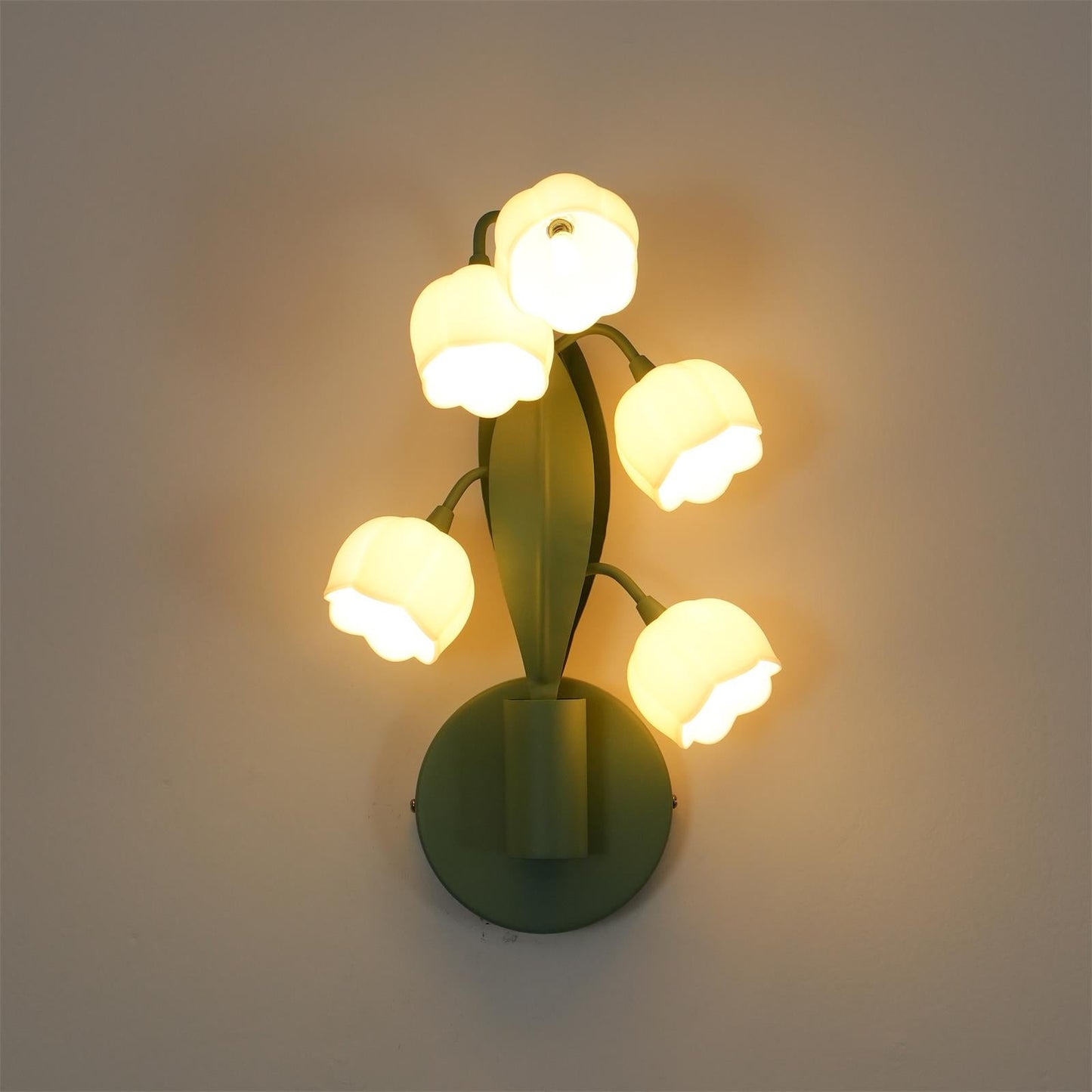 Applique murale Isabelle Orchid avec feuilles vertes et LED trois couleurs