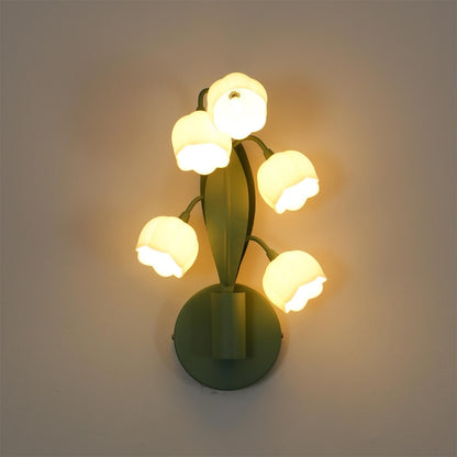 Applique murale Isabelle Orchid avec feuilles vertes et LED trois couleurs