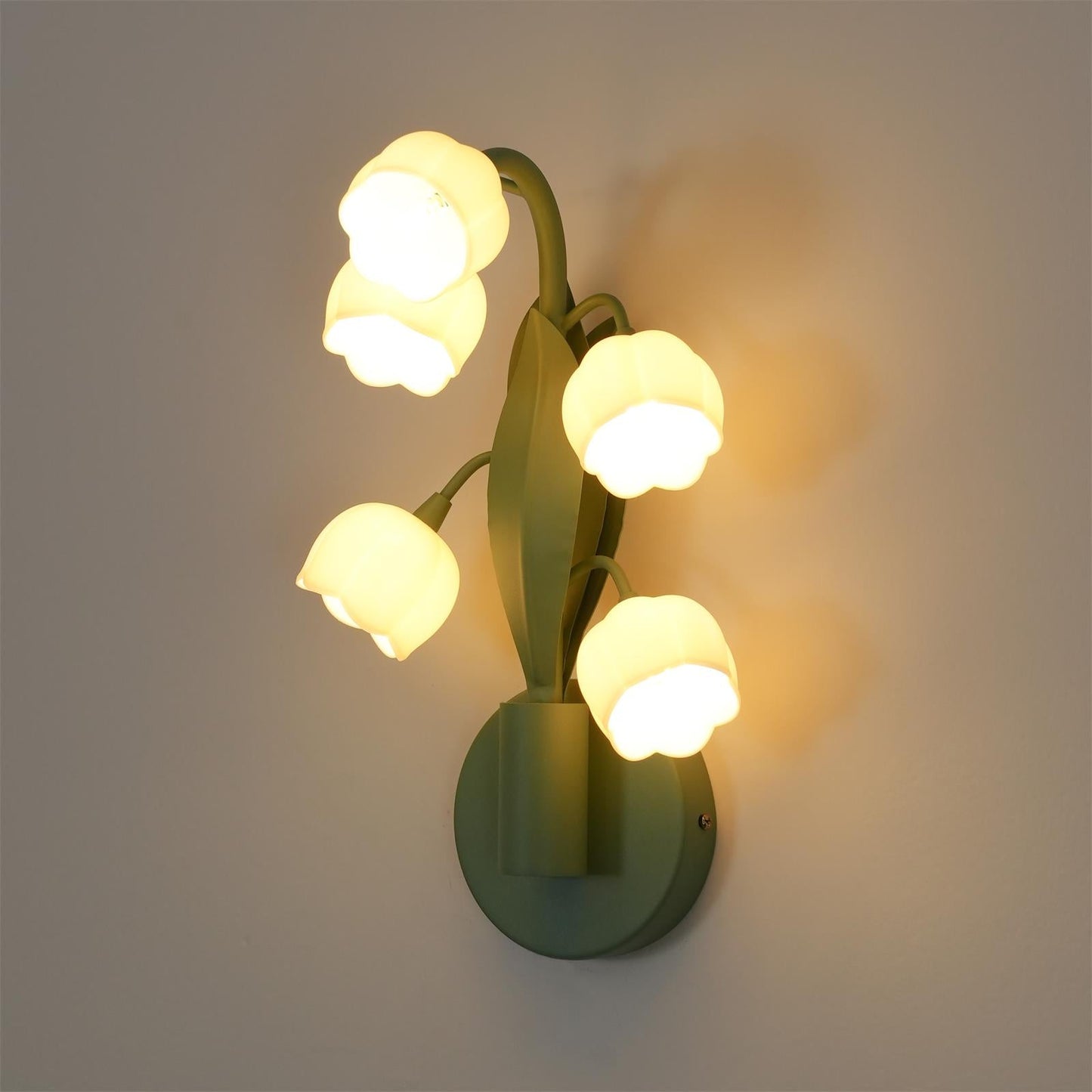 Applique murale Isabelle Orchid avec feuilles vertes et LED trois couleurs