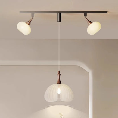 Lustre suspendu à plusieurs lampes en verre dépoli moderne Émile