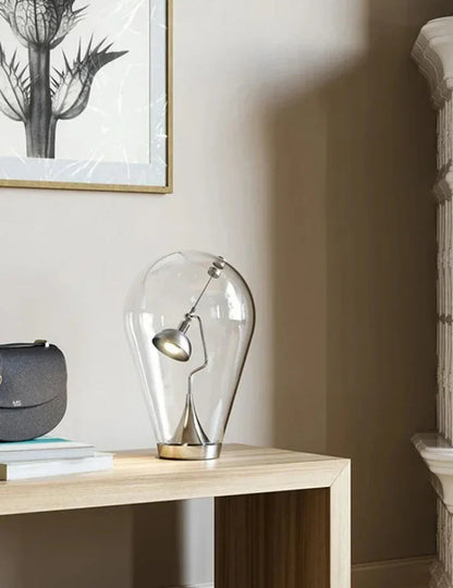Adele Chrome Dimmable Glass Lamp