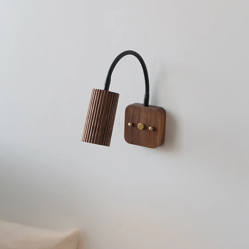 Élodie Walnut Wood LED Wall Lamp 30cm