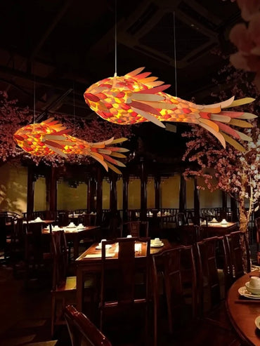 Decorative Fish Shaped Chandelier Pendant Light for Restaurant & Cafe Interiors
