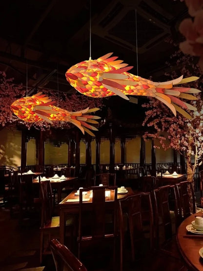 Decorative Fish Shaped Chandelier Pendant Light for Restaurant & Cafe Interiors