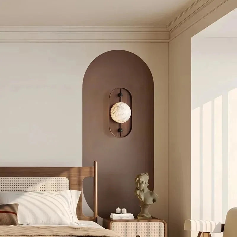 Applique Murale LED en Marbre Sculpté Élodie Soluna