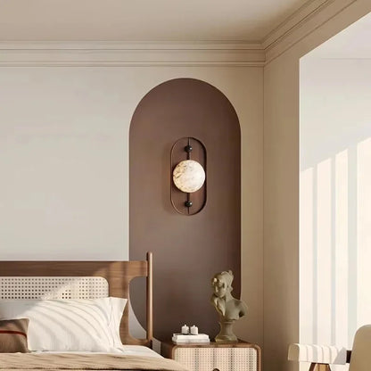 Applique Murale LED en Marbre Sculpté Élodie Soluna