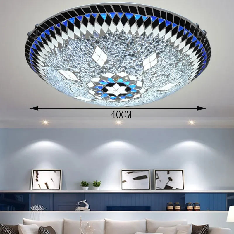Plafonnier LED Sofia en verre turc