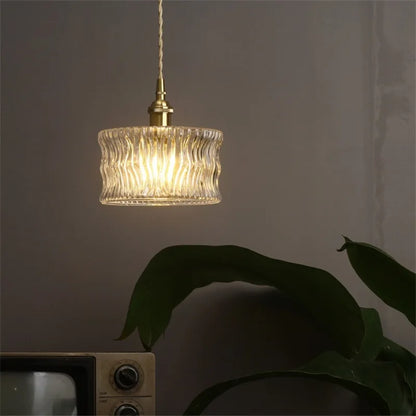 Suspension Camille Luxe Verre Noir et Or