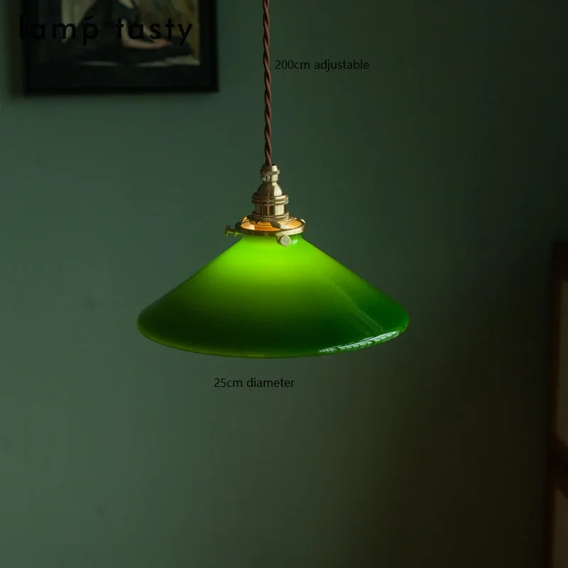 Amélie Vintage Green Glass Pendant Light