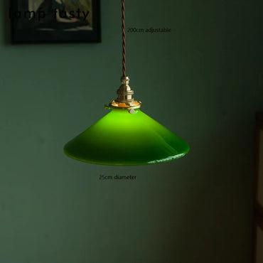 Amélie Vintage Green Glass Pendant Light