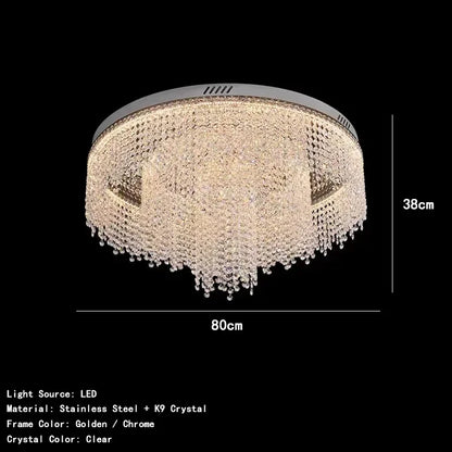 Camille Crystal Tassel Staircase Chandelier Luxury Ceiling Light