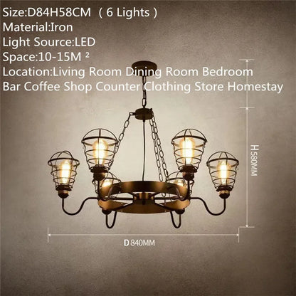 Plafonnier Lustre Industriel en Cristal Camille Vintage