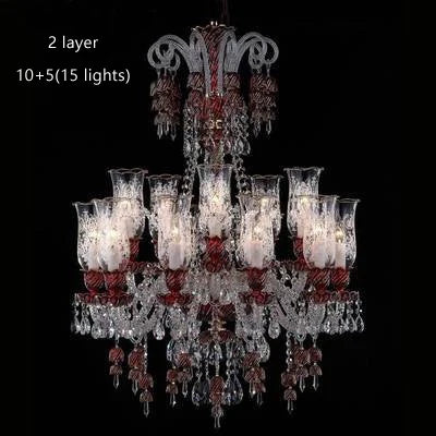 Long lustre en verre transparent pour salon et bureau