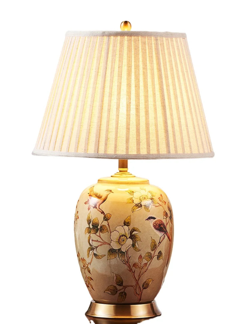 Grande lampe de table LED en céramique pour la décoration du salon et de la chambre